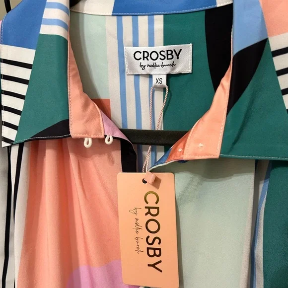 Crosby by Mollie Burch NWT Nell Take Shape Blouse Size XS Geometric $182 MSRP - Picture 4 of 10